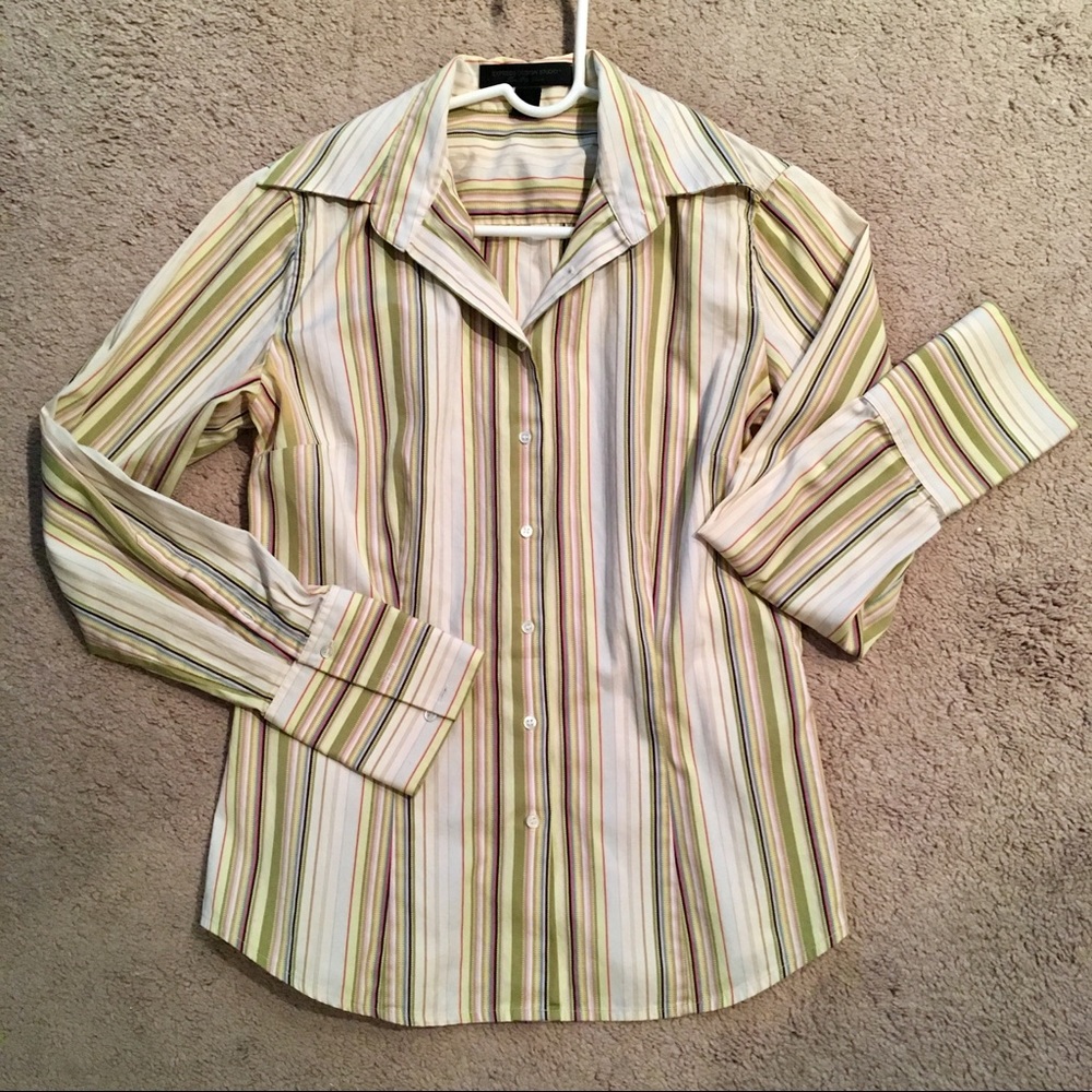 Express Multicolor Striped Button Down Shirt - image 4